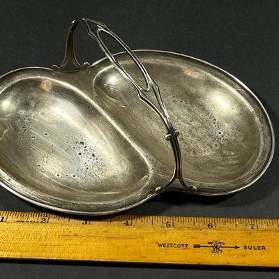 LOT 3: Double Sterling Silver Serving Dish with Handle - 120.4 gtw