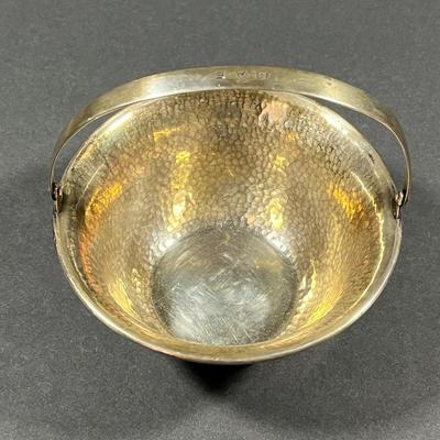 LOT 6: Sterling Silver Bowl w/ Handle - Hammered Finish - 100.9 gtw