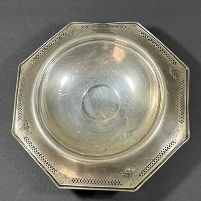 LOT 19: Footed Vintage Sterling Silver Serving Bowl w/ Weighted Base