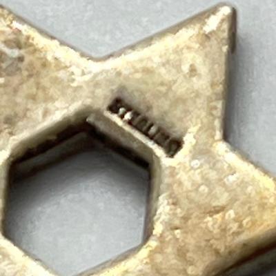 LOT 41: Goldtone Jarconi Chai Symbol Pendant, Sterling Silver Star of David Pendant & 17