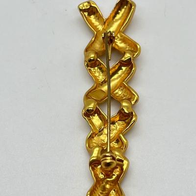 LOT 52: Goldtone COstume Jewelry Pins - Star & X Pattern
