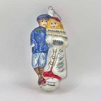 1247 Christopher Radko Skates Waltz Glass Ornament