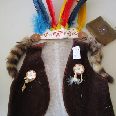 #23 Child's vest, head dress, and pouch