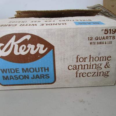 #58 Vintage Kerr 1 Quart wide mouth canning Jars