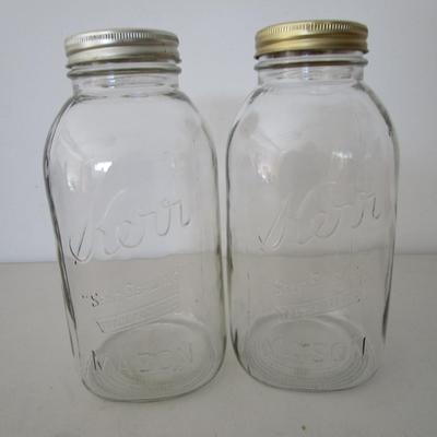 #61 Vintage Kerr 1/2 gallon regular mouth canning jars