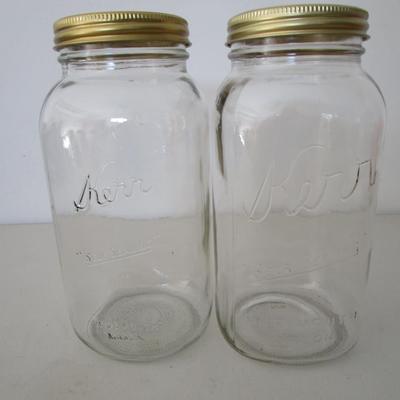 #62 Vintage Kerr 1/2 gallon wide mouth canning jars