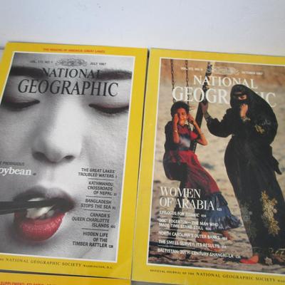 #81 National Geographics 1987 (4) and 1990 (7)