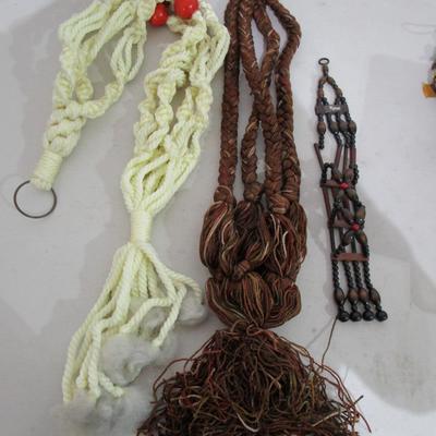 #99 Macramae hangers and wall hanging