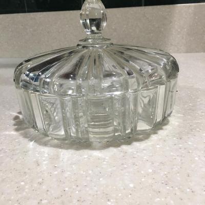 Vintage glass lidded candy dish