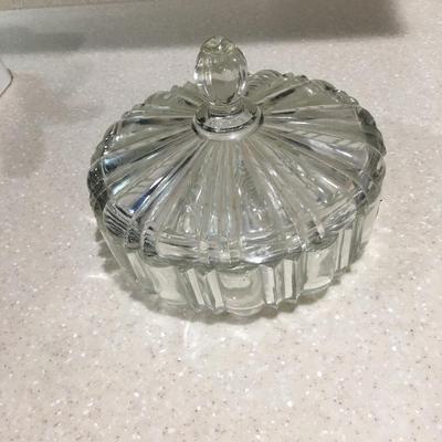 Vintage glass lidded candy dish