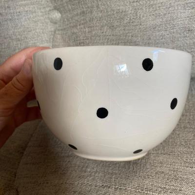 Ceramic glass polka dot bowl