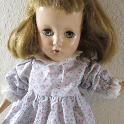 R&P 1950's Hard Plastic Doll  For Repair ( Fixer upper ) Hair, sparse, restrung Body good condition 14