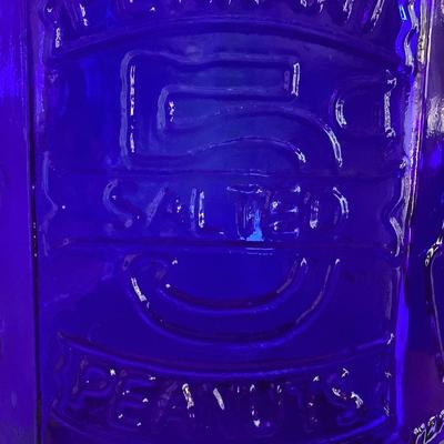 Pennant Salted Peanuts-cobalt blue jar