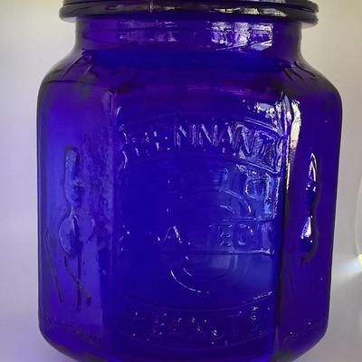 Pennant Salted Peanuts-cobalt blue jar