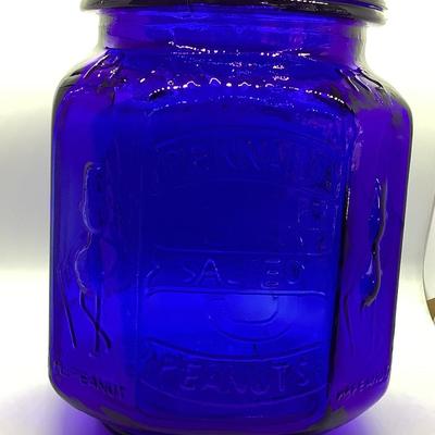 Pennant Salted Peanuts-cobalt blue jar