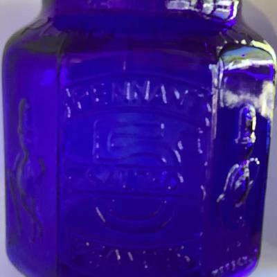 Pennant Salted Peanuts-cobalt blue jar