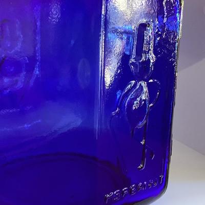 Pennant Salted Peanuts-cobalt blue jar