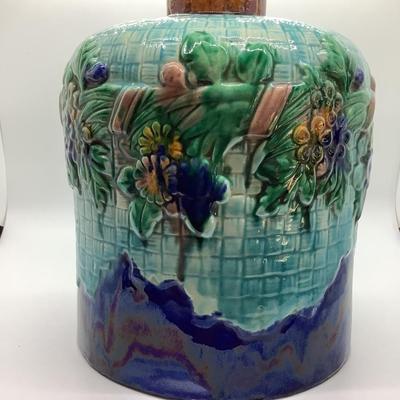 Majolica cheese ball dome & base