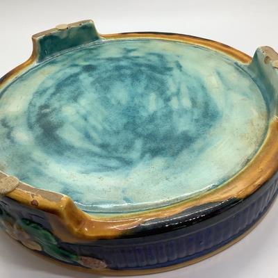 Majolica cheese ball dome & base