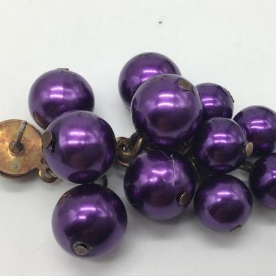 Vintage Purple Beaded Earrings