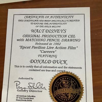 Production Cel & pencil drawings COA