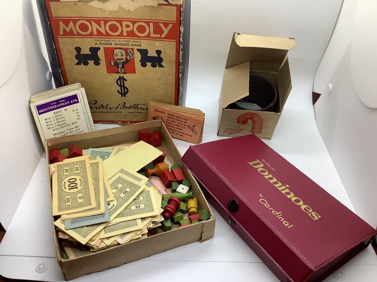 Vintage Games Dominos Monopoly Slinky Estatesales Org