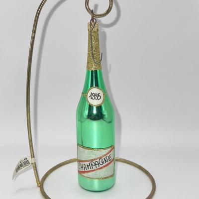 1257 Christopher Radko 1995 Champagne Glass Bottle Ornament