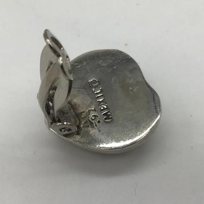 Silver 925 Stone Heart Earrings