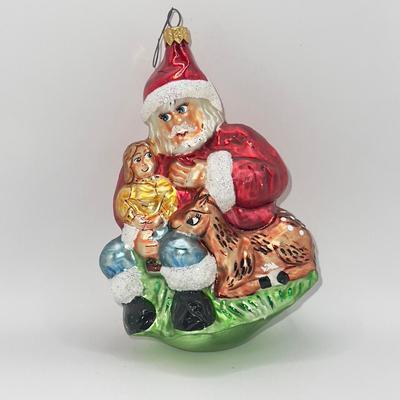 1260 Christopher Radko Santa with Child on Lap Glass Ornament