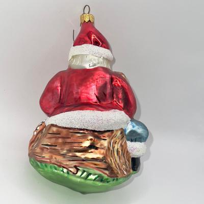 1260 Christopher Radko Santa with Child on Lap Glass Ornament