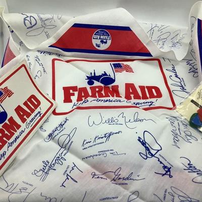 Farm Aid bandana, sticker, Crosby, Stills, Nash  guitar picks