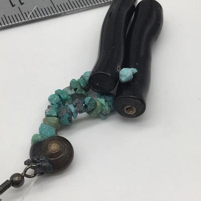 Sea Shell Turquoise Wood Earrings ðŸ¤”
