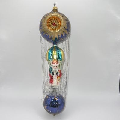 1263 Christopher Radko 1994 Glass â€œStarbuck Santaâ€ Cage Ornament