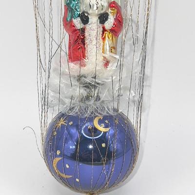 1263 Christopher Radko 1994 Glass â€œStarbuck Santaâ€ Cage Ornament