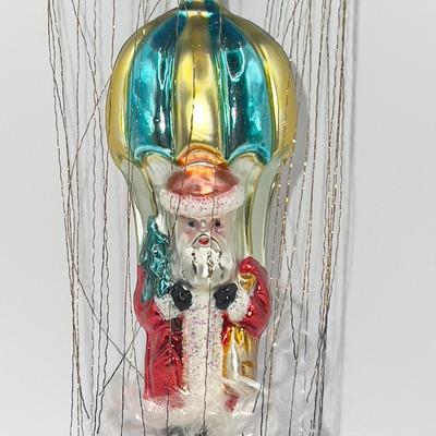 1263 Christopher Radko 1994 Glass â€œStarbuck Santaâ€ Cage Ornament