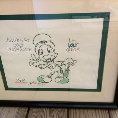 Jiminy Cricket matted & framed