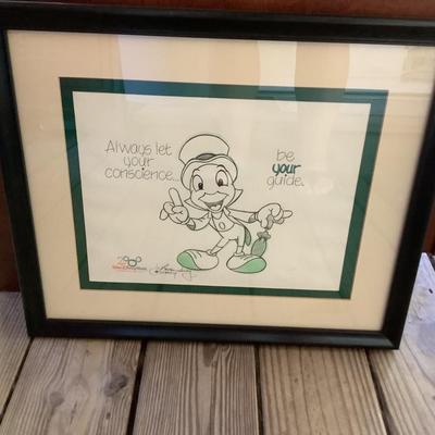 Jiminy Cricket matted & framed