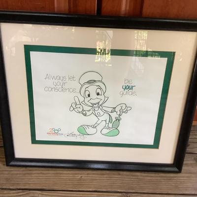 Jiminy Cricket matted & framed