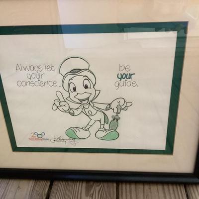 Jiminy Cricket matted & framed