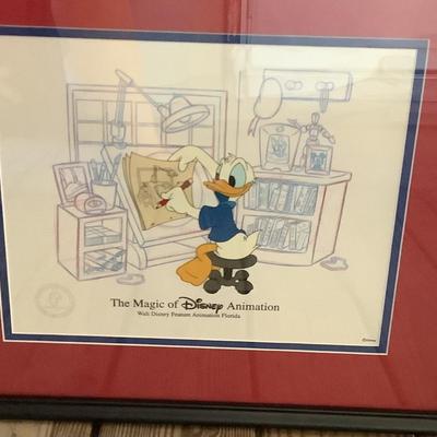 Donald Duck Sericel matted and framed