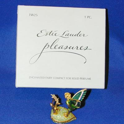 Vintage 2002 Estee Lauder Pleasures Enchanted Fairy Solid Perfume Compact Lot 161