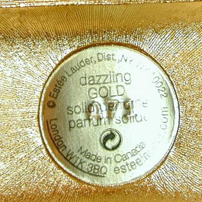 Estee Lauder Dazzling Gold Treasure Chest Solid Perfume Compact Lot 174