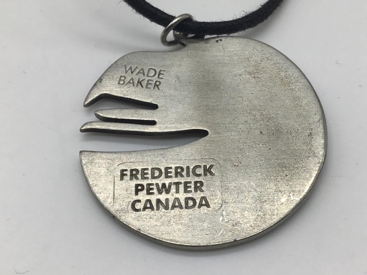 FREDERICK Pewter Necklace Canada Raven Eagle Pendant | EstateSales.org