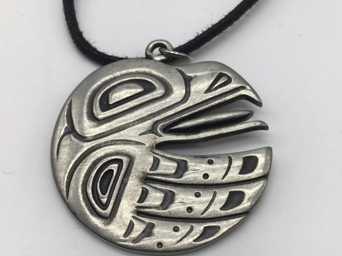 FREDERICK Pewter Necklace Canada Raven Eagle Pendant
