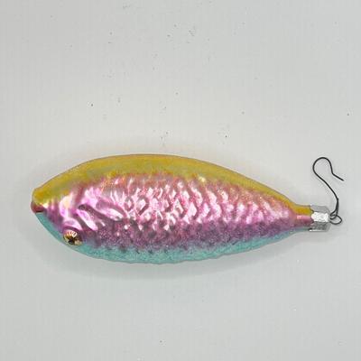 1281 Christopher Radko 1991 Rainbow Fish Glass Ornament