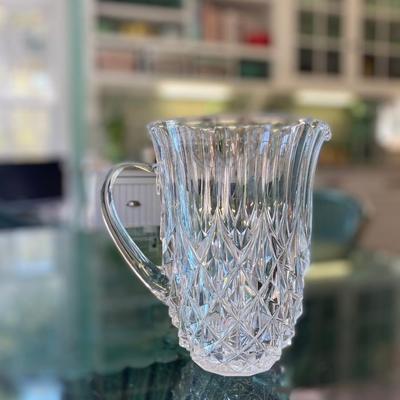 Antique Heavy Paneled Glass / Crystal Pitcher from Squire Mansion