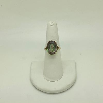 #8286 14K Yellow Gold Mystic Topaz Ladies Ring