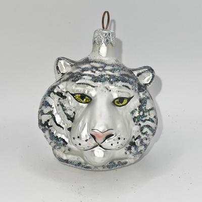 1287 Christopher Radko White Bengal Tiger Glass Ornament