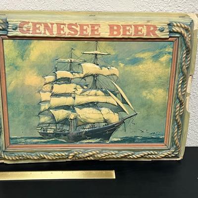 Vintage Genesee Beer Plastic Insert Clipper Ship Sign