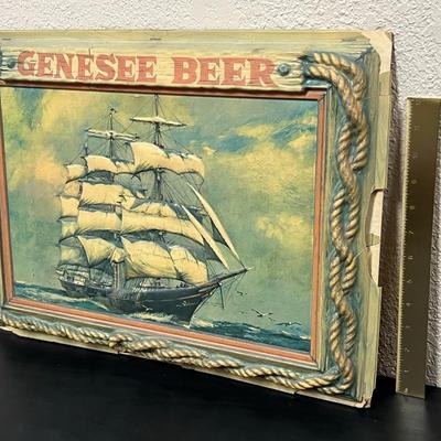 Vintage Genesee Beer Plastic Insert Clipper Ship Sign